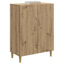 Шкаф LINEA с 2 врати и фрезовани фронтове, дъб артизан, 66 x 34,5 x 90 см