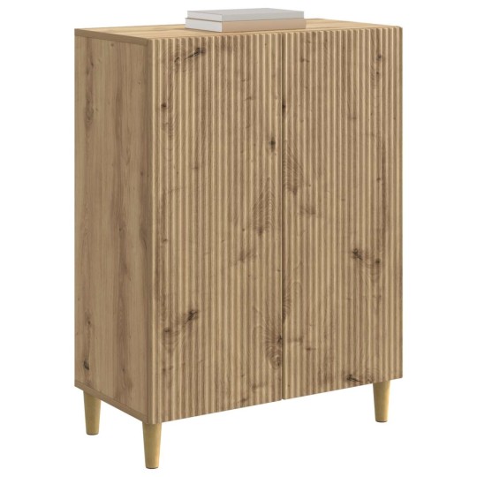 Шкаф LINEA с 2 врати и фрезовани фронтове, дъб артизан, 66 x 34,5 x 90 см
