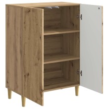 Шкаф LINEA с 2 врати и фрезовани фронтове, дъб артизан, 66 x 34,5 x 90 см
