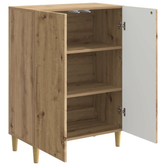 Шкаф LINEA с 2 врати и фрезовани фронтове, дъб артизан, 66 x 34,5 x 90 см