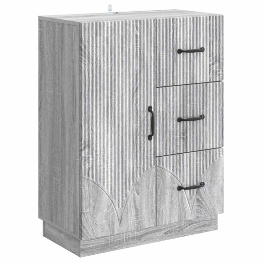 Шкаф ONDA с врата и 3 чекмеджета, сив дъб сонома, 66 x 34,5 x 87 см