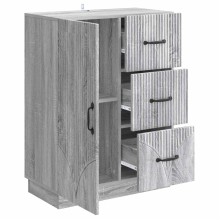 Шкаф ONDA с врата и 3 чекмеджета, сив дъб сонома, 66 x 34,5 x 87 см
