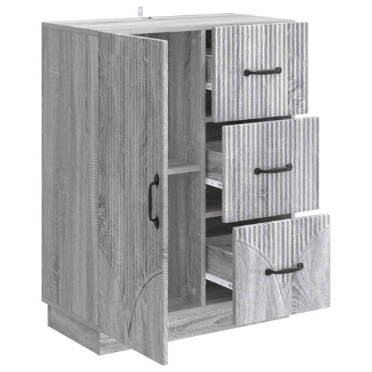 Шкаф ONDA с врата и 3 чекмеджета, сив дъб сонома, 66 x 34,5 x 87 см