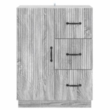Шкаф ONDA с врата и 3 чекмеджета, сив дъб сонома, 66 x 34,5 x 87 см