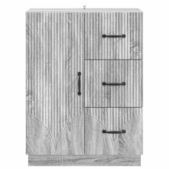 Шкаф ONDA с врата и 3 чекмеджета, сив дъб сонома, 66 x 34,5 x 87 см