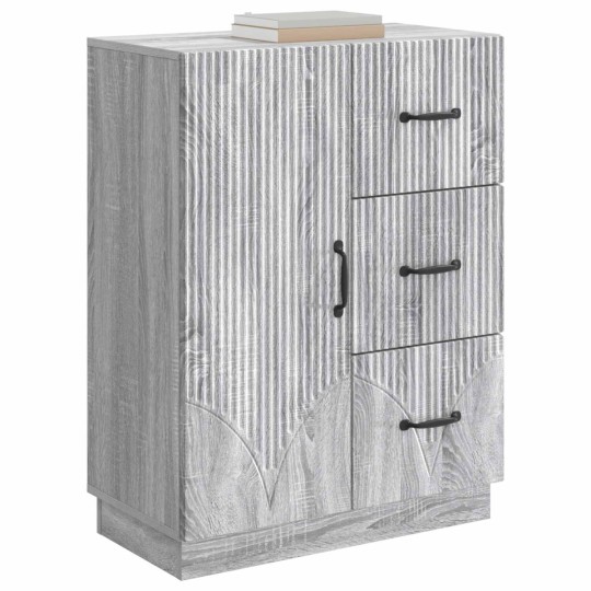 Шкаф ONDA с врата и 3 чекмеджета, сив дъб сонома, 66 x 34,5 x 87 см