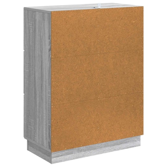 Шкаф ONDA с врата и 3 чекмеджета, сив дъб сонома, 66 x 34,5 x 87 см