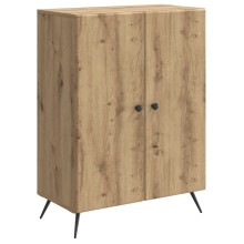 Шкаф с 2 врати и геометрични фронтове, дъб артизан, 66 x 34,5 x 90 см