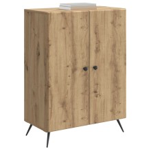 Шкаф с 2 врати и геометрични фронтове, дъб артизан, 66 x 34,5 x 90 см
