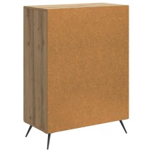 Шкаф с 2 врати и геометрични фронтове, дъб артизан, 66 x 34,5 x 90 см