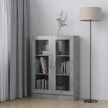 Шкаф витрина AVORA, бетонно сив, 82,5 x 30,5 x 115 см