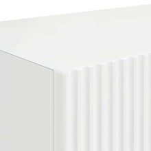 Стенен ТВ шкаф LINEA с вертикално фрезован фронт, бял гланц, 78,5 x 30 x 29,5 см
