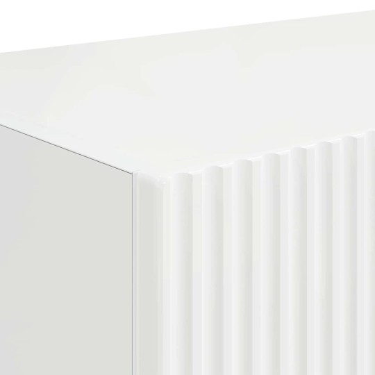 Стенен ТВ шкаф LINEA с вертикално фрезован фронт, бял гланц, 78,5 x 30 x 29,5 см