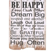Стенна закачалка FUN с 6 куки FAMILY RULES, 120 x 40 см