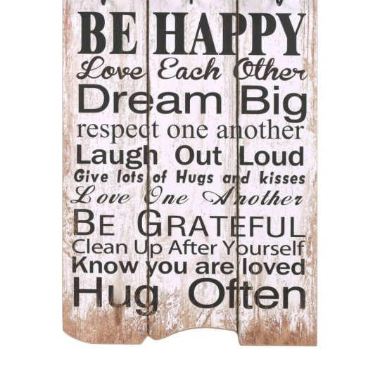 Стенна закачалка FUN с 6 куки FAMILY RULES, 120 x 40 см