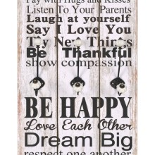 Стенна закачалка FUN с 6 куки FAMILY RULES, 120 x 40 см