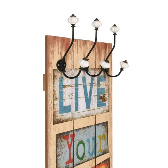 Стенна закачалка FUN с 6 куки LIVE LIFE, 120 x 40 см