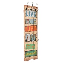 Стенна закачалка FUN с 6 куки LIVE LIFE, 120 x 40 см