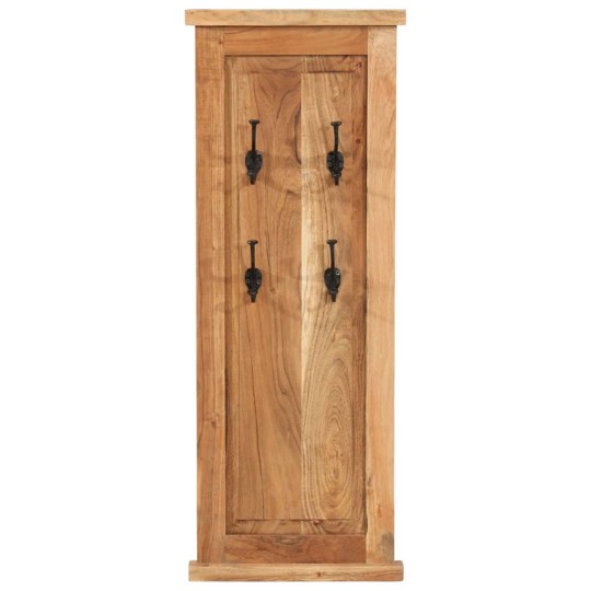 Стенни закачалки, масивна акациева дървесина, комплект от 2 бр., 38 x 100 см