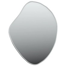 Стенно асиметрично огледало с фина сребриста рамка 60 x 50 см