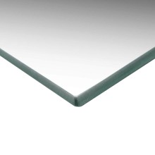 Стенно огледало без рамка със заоблени ръбове 60 x 60 см