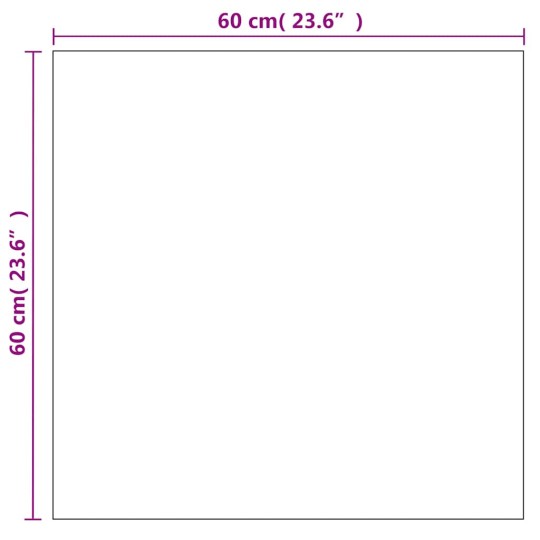 Стенно огледало без рамка със заоблени ръбове 60 x 60 см