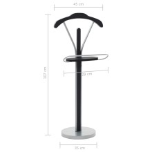 Стояща закачалка за костюм VALET, черна, 45 x 35 x 107 см