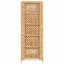 Тесен органайзер с 5 кошници от воден хиацинт, кафяв, 25,5 x 37 x 100 см