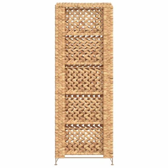 Тесен органайзер с 5 кошници от воден хиацинт, кафяв, 25,5 x 37 x 100 см