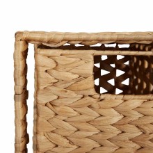 Тесен органайзер с 5 кошници от воден хиацинт, кафяв, 25,5 x 37 x 100 см
