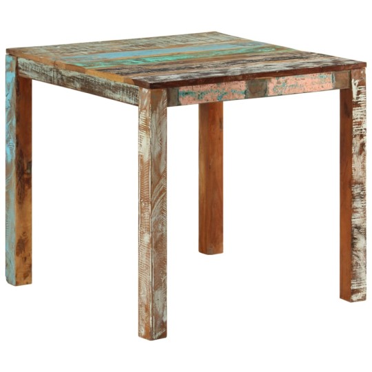 Трапезна маса в стил Artisan / Vintage, регенерирано дърво масив, 82 x 80 см