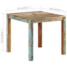 Трапезна маса в стил Artisan / Vintage, регенерирано дърво масив, 82 x 80 см