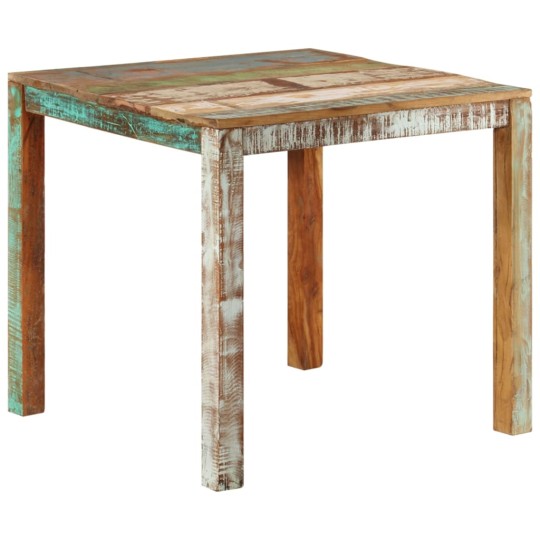 Трапезна маса в стил Artisan / Vintage, регенерирано дърво масив, 82 x 80 см