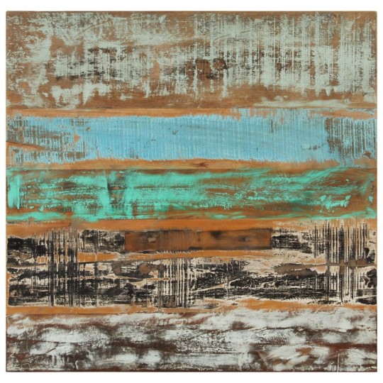 Трапезна маса в стил Artisan / Vintage, регенерирано дърво масив, 82 x 80 см