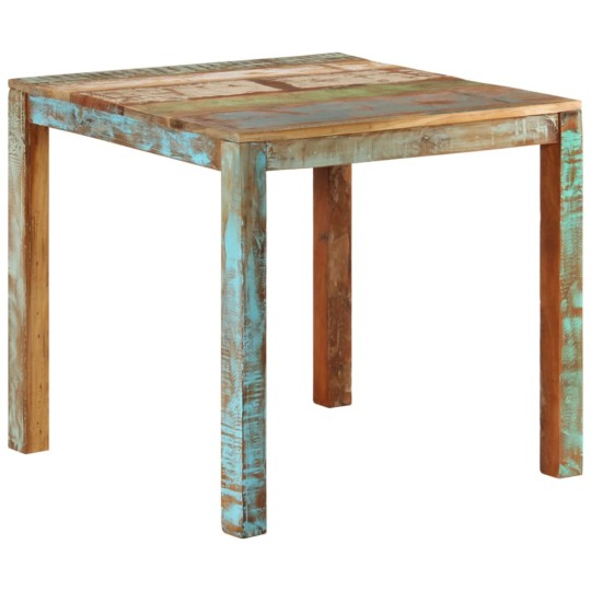 Трапезна маса в стил Artisan / Vintage, регенерирано дърво масив, 82 x 80 см