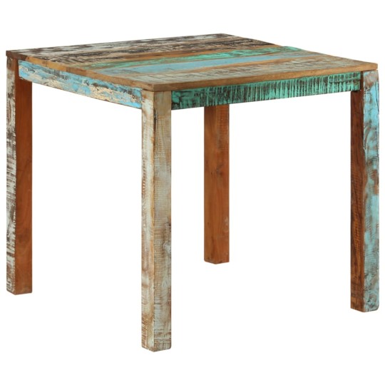 Трапезна маса в стил Artisan / Vintage, регенерирано дърво масив, 82 x 80 см