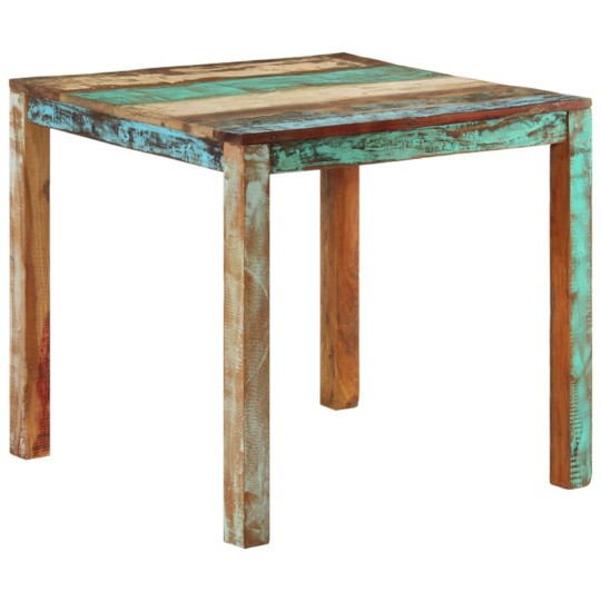 Трапезна маса в стил Artisan / Vintage, регенерирано дърво масив, 82 x 80 см