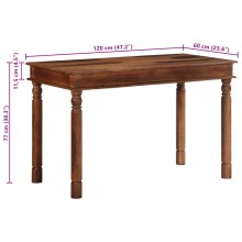 Трапезна маса в стил Colonial / Rustic, акациево дърво масив с меден финиш, 120 x 60 см
