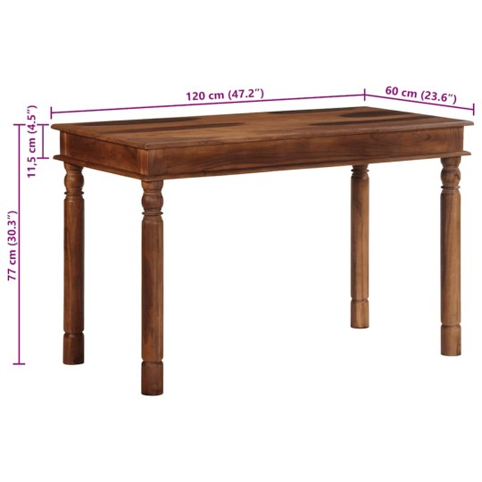 Трапезна маса в стил Colonial / Rustic, акациево дърво масив с меден финиш, 120 x 60 см