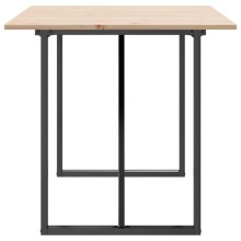 Трапезна маса в стил Industrial Modern, чамова дървесина масив и черна стомана, 140 x 80 см