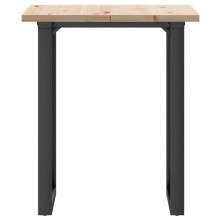 Трапезна маса в стил Industrial Modern, чамова дървесина масив и черна стомана, 70 x 70 см