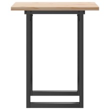 Трапезна маса в стил Industrial Modern, чамова дървесина масив и черна стомана, 70 x 70 см