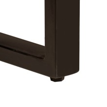 Трапезна маса в стил Industrial Modern, кафяво масивно мангово дърво и черна стомана, 180 x 90 см