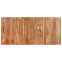 Трапезна маса в стил Mid-Century Modern, акациево дърво масив и черна стомана, 200 x 90 см