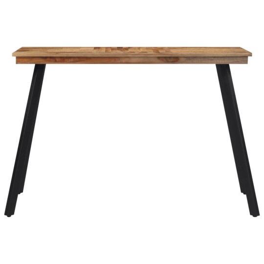 Трапезна маса в стил Mid-Century Modern, тиково дърво масив и черна стомана, 120 x 62 см