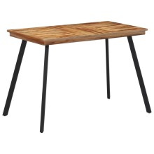 Трапезна маса в стил Mid-Century Modern, тиково дърво масив и черна стомана, 120 x 62 см