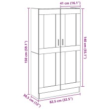 Висок шкаф AVORA, дъб артизан, 82,5 x 30,5 x 150 см
