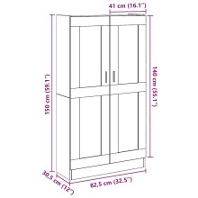 Висок шкаф AVORA, състарено дърво, 82,5 x 30,5 x 150 см
