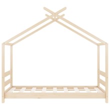 Бебешко Монтесори легло тип къщичка от масивна борова дървесина, 70 x 140 см