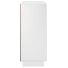 Бюфет ORBITA с фрезовани фронтове с абстрактни кръгови линии, бял, 85,5 x 31 x 75 см